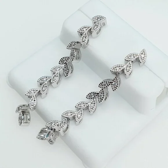 925 Sterling Silver Cubic Zirconia Earrings, UU1P6A6120